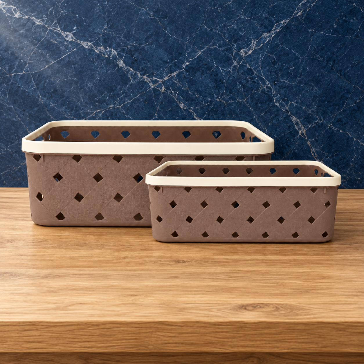 Leather Basket Set